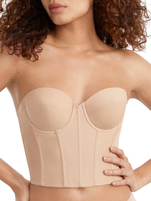 Shop Dominique Brie Strapless Backless Bustier In Mocha