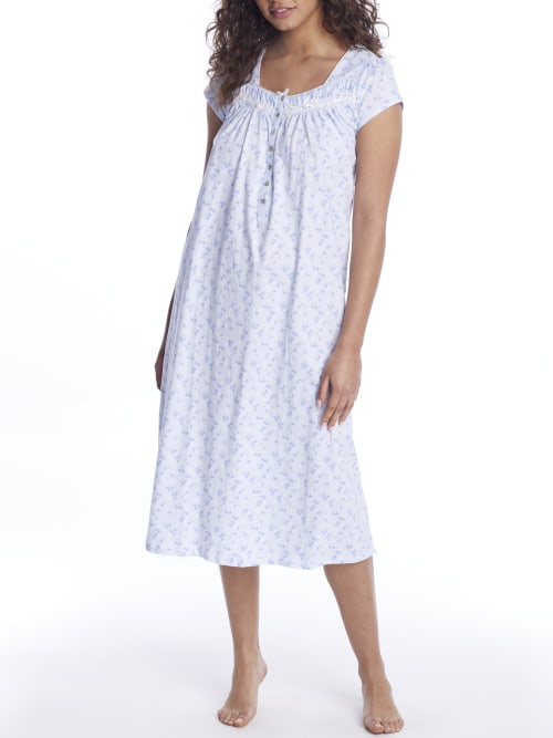Eileen West Floral Knit Nightgown In Peri Print