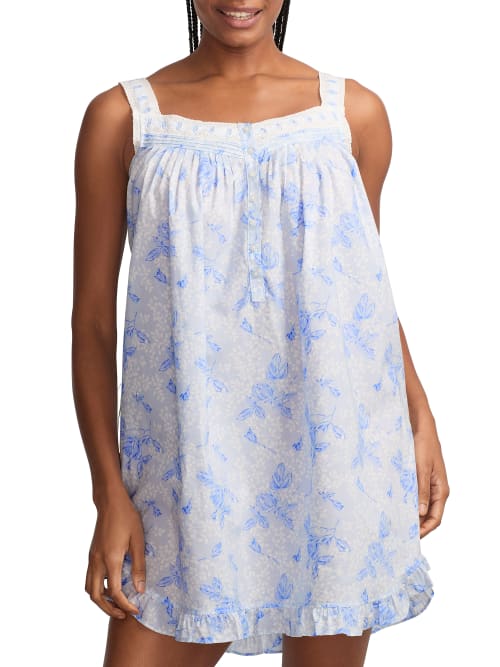 Eileen West Pigment Rose Woven Lawn Chemise In Blue