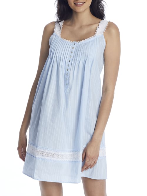 Eileen West Cotton Woven Dobby Short Chemise In Peri
