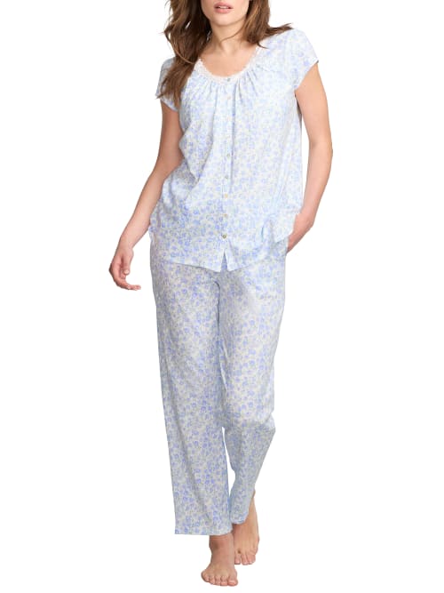 Eileen West Jersey Knit Pajama Set In Blue
