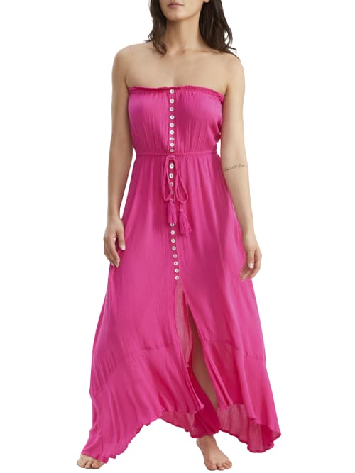 Elan Strapless Maxi Cover-up In Pink