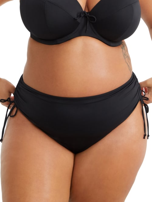 Shop Elomi Plus Size Plain Sailing Adjustable Bikini Bottom In Black