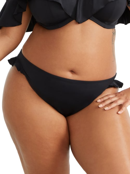 Elomi Plus Size Plain Sailing Hi-cut Bikini Bottom In Black