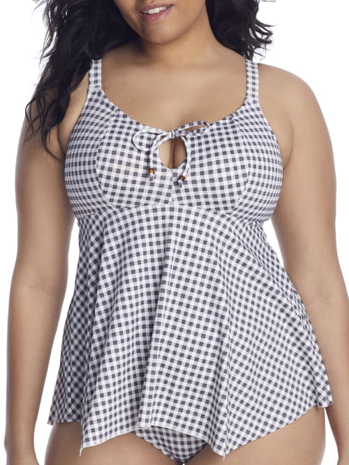 Plus Size Checkmate Tankini Top