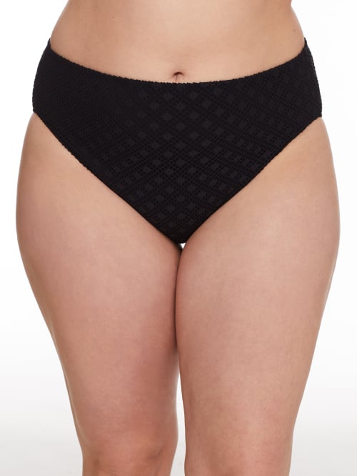 Elomi Plus Size Bazaruto Mid-rise Bikini Bottom In Black