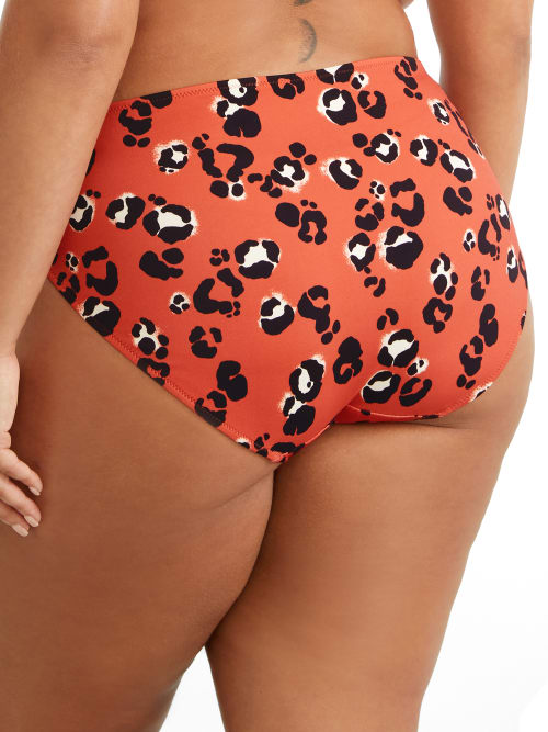 Elomi Plus Size Kotiya Mid-rise Bikini Bottom In Terracotta