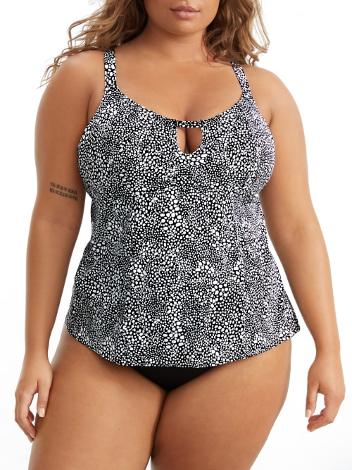 Shop Elomi Plus Size Pebble Cove Tankini Top In Black