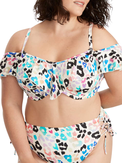 Plus Size Party Bay Ruffle Underwire Bikini Top