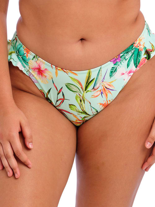 Elomi Plus Size Sunshine Cove Hi-cut Bikini Bottom In Aqua