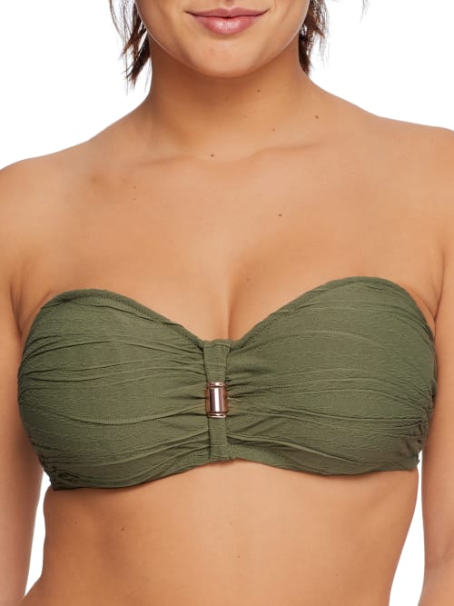 Fantasie Beach Waves Bandeau Bikini Top In Olive