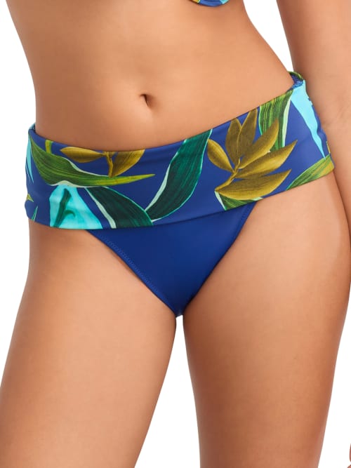 Shop Fantasie Pichola Fold-over Bikini Bottom In Tropical Blue