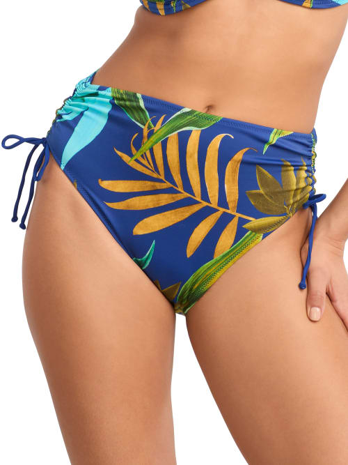Shop Fantasie Pichola High-waist Adjustable Bikini Bottom In Tropical Blue