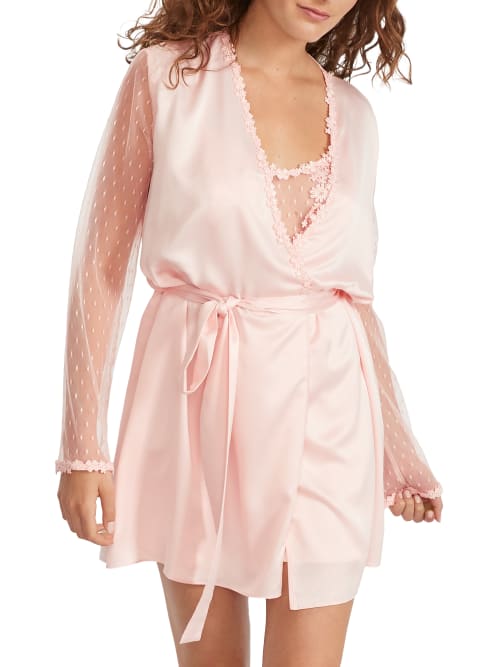 Shop Flora Nikrooz Showstopper Charmeuse Robe In Pink
