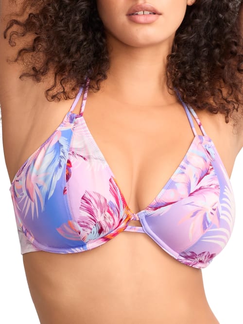 Shop Freya Miami Sunset Halter Bikini Top In Cassis
