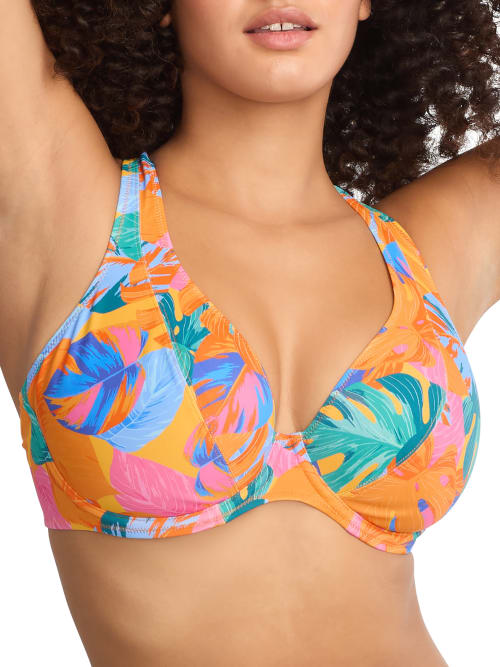 Shop Freya Aloha Coast High Apex Bikini Top In Zest