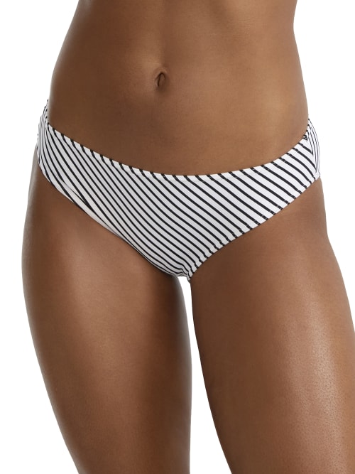 Freya Jewel Cove Bikini Bottom In Black,white Stripe