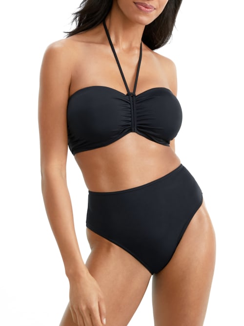 Freya Jewel Cove Bandeau Bikini Top In Black Solid