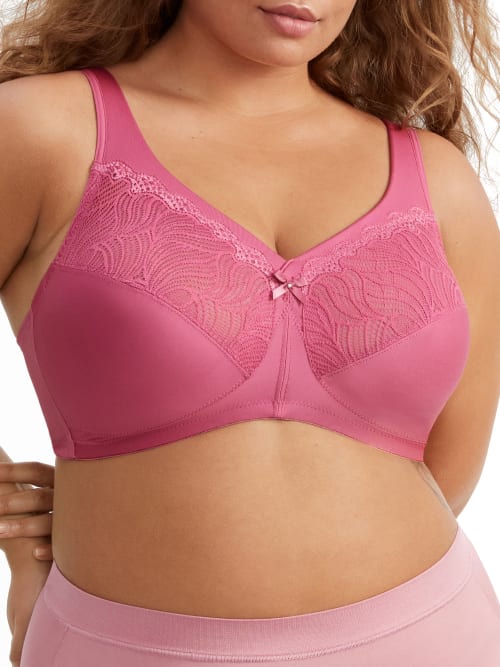Glamorise Magiclift Natural Shape Wire-free Support Bra In Red Violet