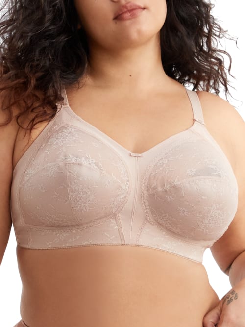 Shop Goddess Verity Lace Full Coverage Wire-free Bra In Fawn