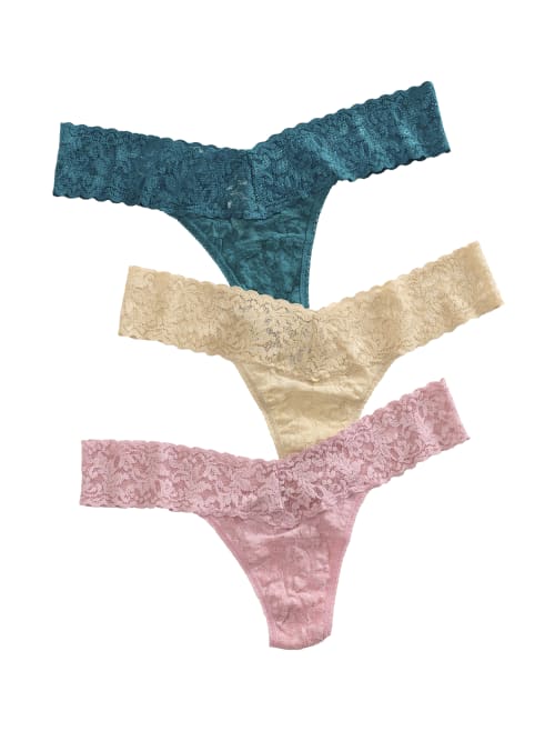 Hanky Panky Signature Lace Low Rise Thong Fashion 3-pack In Prowling
