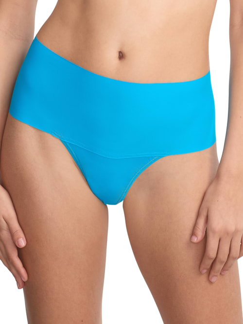 Shop Hanky Panky Breathe High-waist Thong In So Cerulean Blue