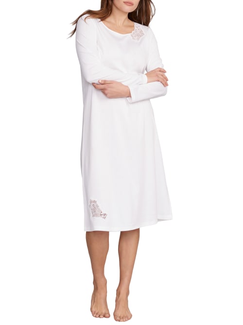 Shop Hanro Naila Knit Nightgown In White