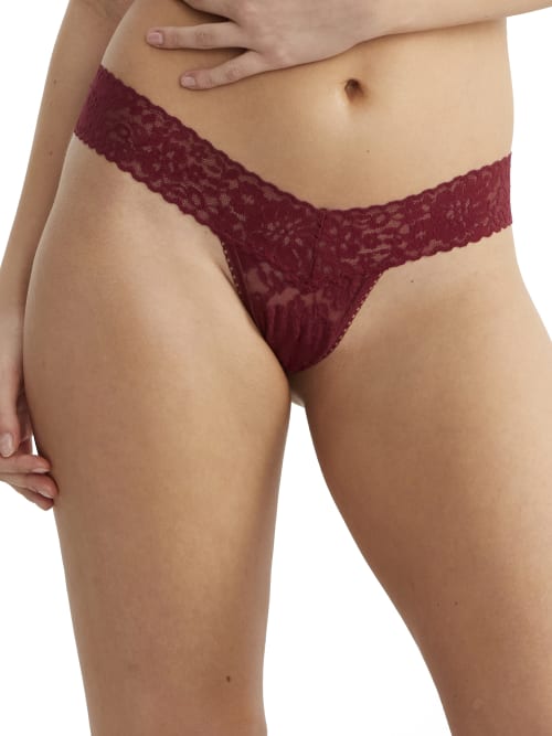 Shop Hanky Panky Daily Lace Low Rise Thong In Lipstick