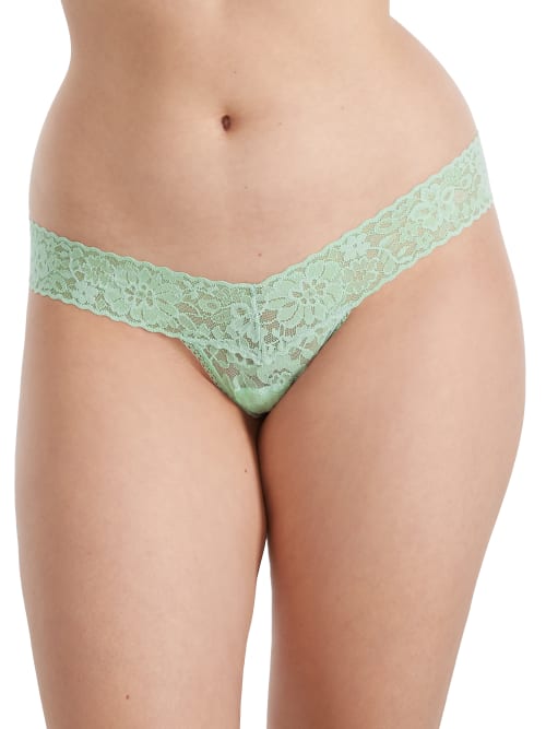Hanky Panky Daily Lace Low Rise Thong 1-pack In Cool Sage Green