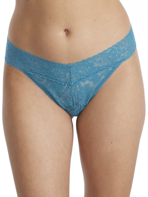 Shop Hanky Panky Daily Lace Original Rise Thong In Tidal Teal Blue