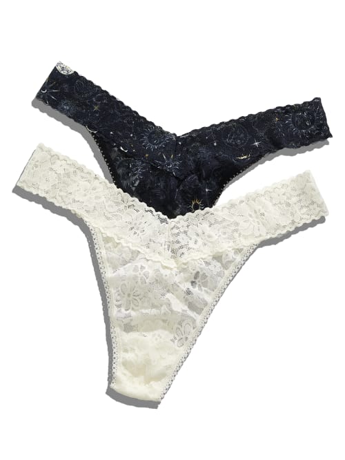 Hanky Panky Daily Lace™ Astrology Original Rise Thong 2 Pack Cancer In Multicolor