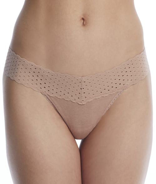 Hanky Panky Eco Organic Cotton Low Rise Thong In Crystal Blue