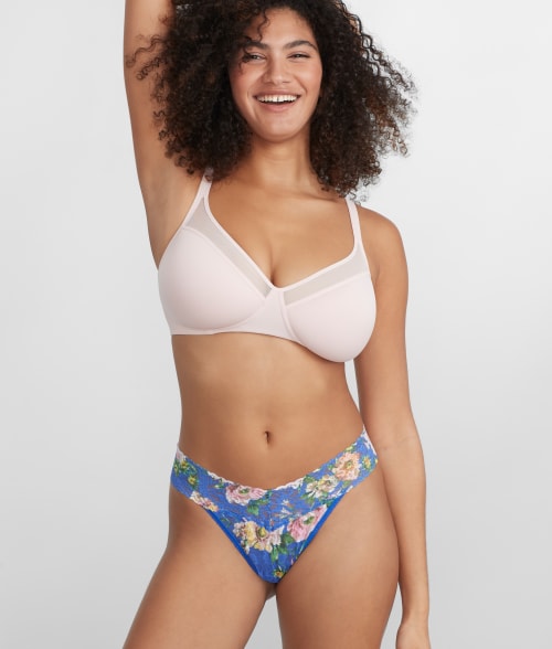 Shop Hanky Panky Signature Lace Original Rise Printed Thong In Happy Place