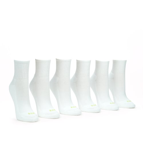 Hue Sport Mini Crew Socks, Pack Of 6 In White