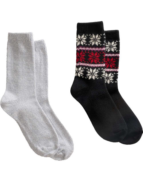 Shop Hue Snowflake Boot Socks 2-pack In Black Pack