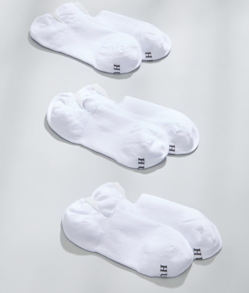 Hue Cotton No Show Arch Hug Socks 3-pack In White