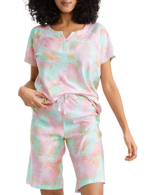 Karen Neuburger Bermuda Knit Pajama Set In Soft Palm