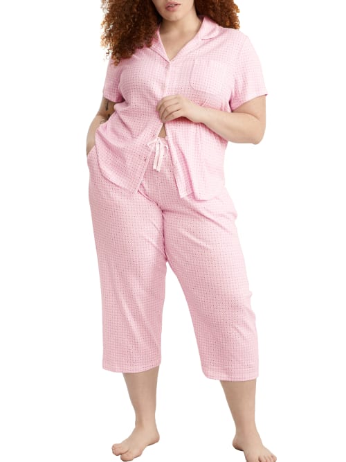 Karen Neuburger Plus Size Girlfriend Knit Capri Pajama Set In