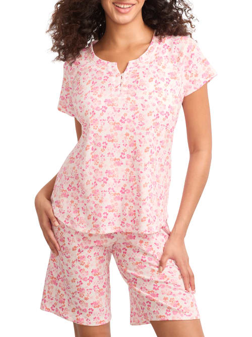 Karen Neuburger Bermuda Knit Pajama Set In Summer Leo