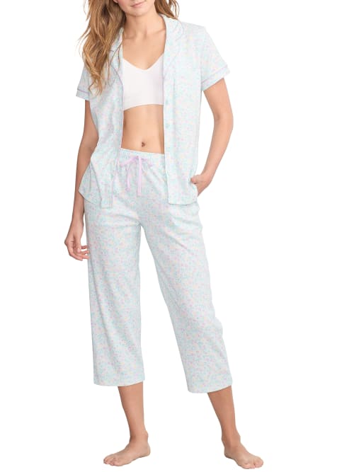 Shop Karen Neuburger Girlfriend Knit Capri Pajama Set In Daisy Ditsy