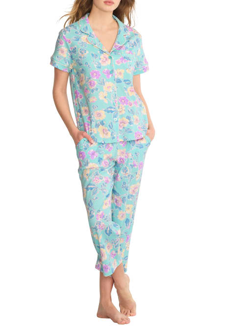 Shop Karen Neuburger Girlfriend Knit Capri Pajama Set In Siesta Floral