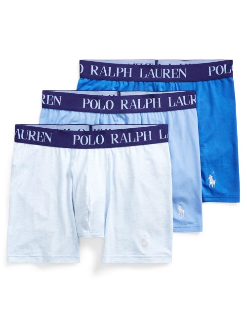 Polo Ralph Lauren Cotton Stretch 4d-flex Lightweight Boxer Briefs, Pack Of 3 In Elite Blue