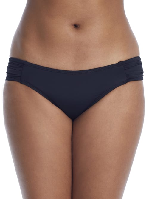 La Blanca Island Goddess Shirred Hipster Bikini Bottom In Black