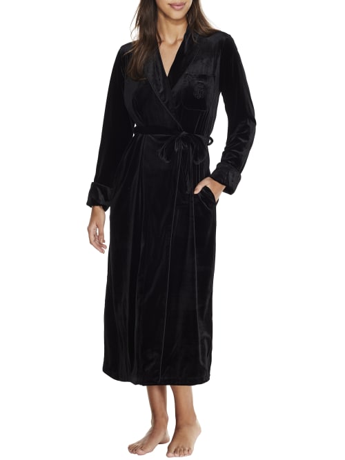 ralph lauren black velvet robe