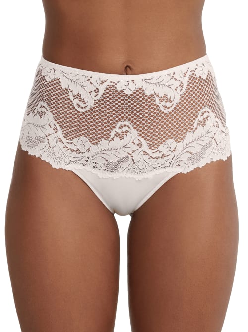 Le Mystã¨re Lace Allure High-waist Thong In Buttercream