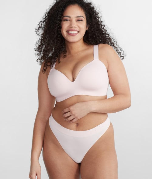 Le Mystã¨re Seamless Comfort Thong In Powder Pink