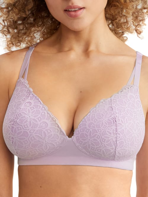 Shop Maidenform Pure Comfort Soft Support Wire-free Bra In Misty Lilac