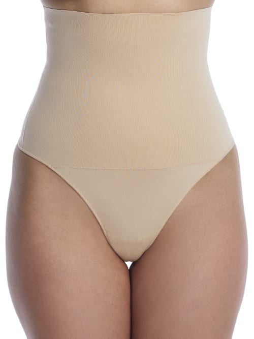 Shop Maidenform Firm Control Tame Your Tummy High-waist Thong In Transparent