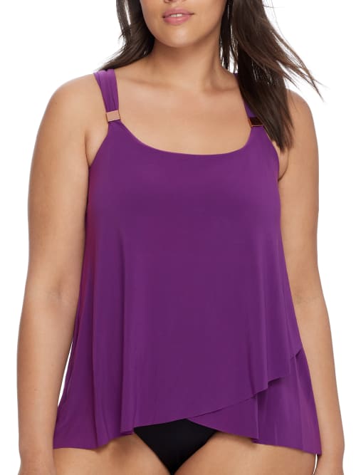 Shop Miraclesuit Solid Razzle Dazzle Underwire Tankini Top In Orchid