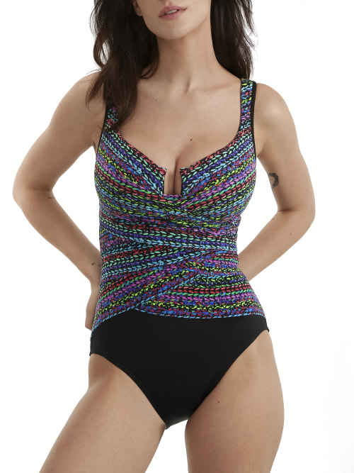 Shop Miraclesuit Stitch It Layered Escape Underwire One-piece In Multi